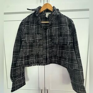 Women’s H&M Black and White Plaid Jacket/top size Small